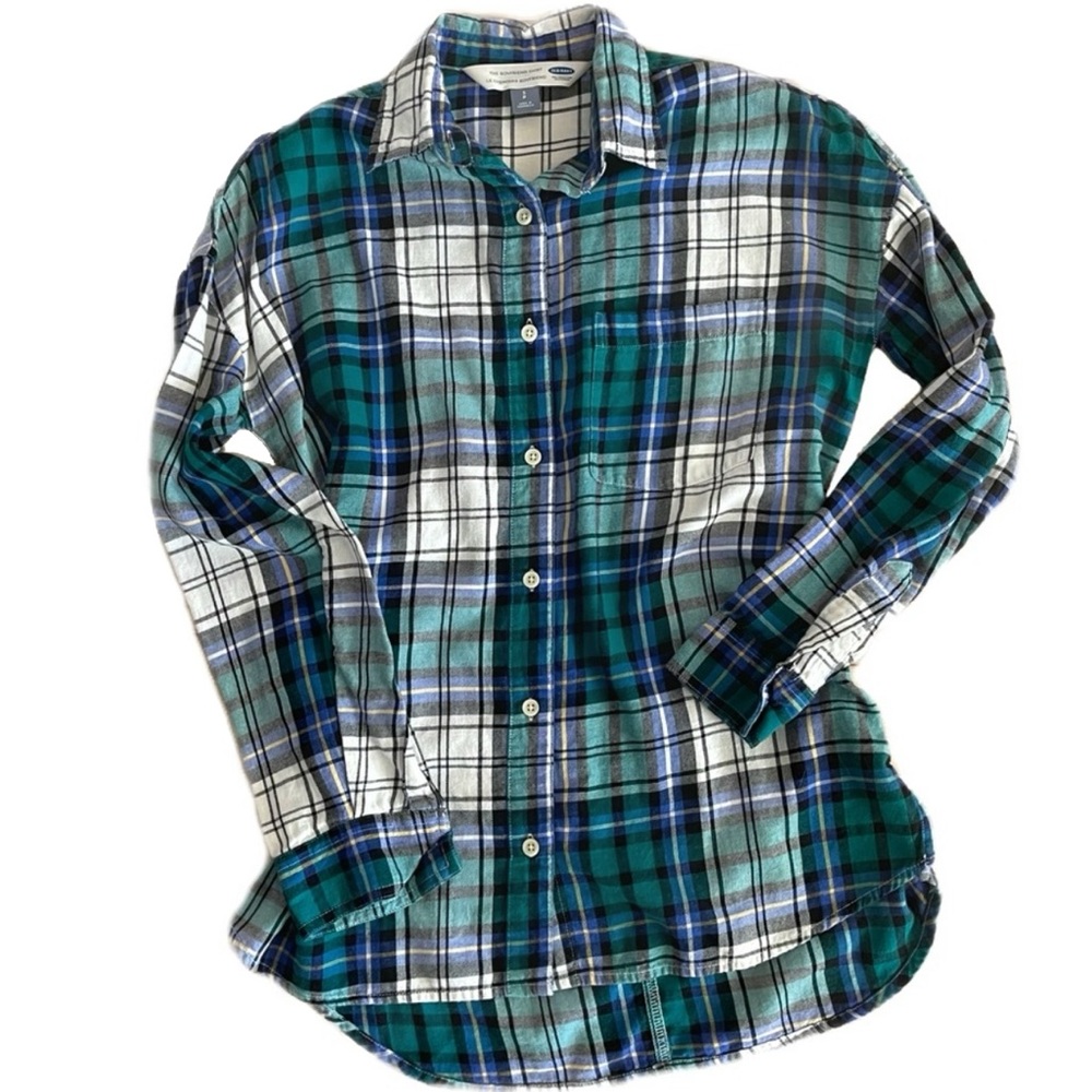 Old Navy Plaid Button Up Boyfriend Shirt